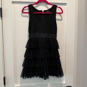 Forever 21 Black Tiered Tulle Mini Dress